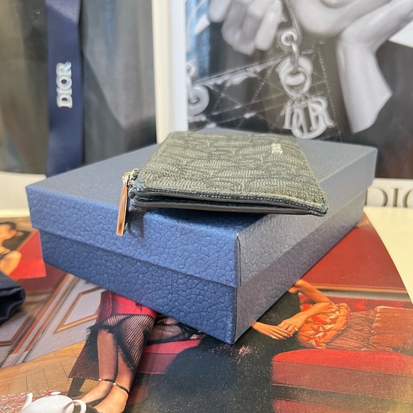 Auth DIOR Wallet • Cardholder Oblique Jacquard Canvas Authentic Christian Dior - Picture 2 of 8